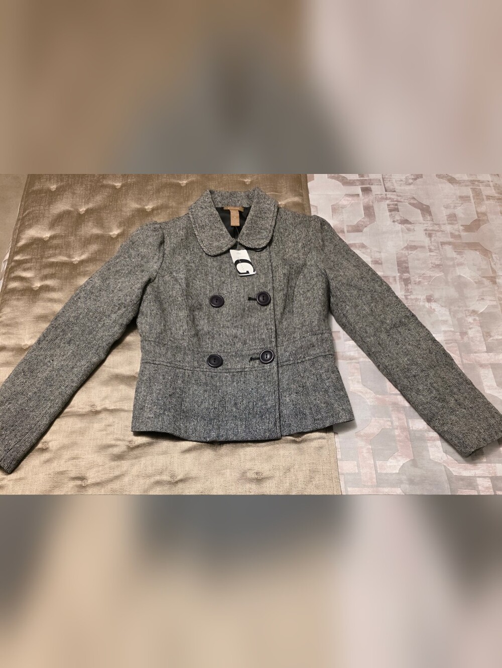 Gadzooks Gray Wool Blend Button Jacket Collared Lined Women's Size M